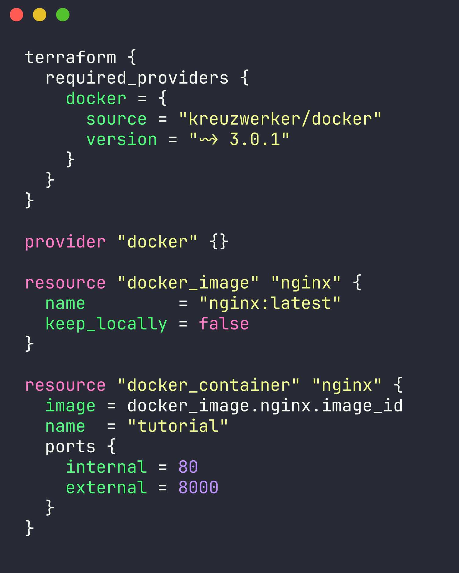 Imagem do script do main.tf