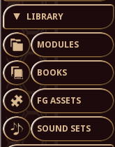 Imagem da aba do menu lateral chamado Library